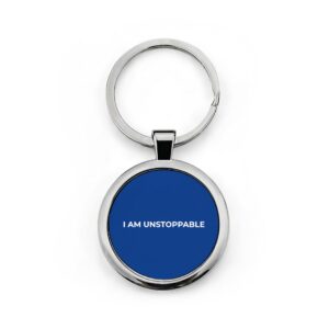 I Am Unstoppable Keychain blue front